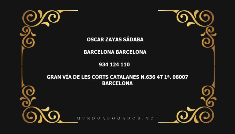 abogado Oscar Zayas Sádaba en la localidad de Barcelona