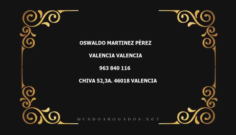 abogado Oswaldo Martinez Pérez en la localidad de Valencia