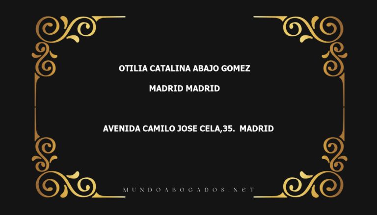 abogado Otilia Catalina Abajo Gomez en la localidad de Madrid