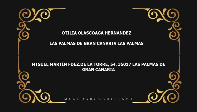 abogado Otilia Olascoaga Hernandez en la localidad de Las Palmas de Gran Canaria