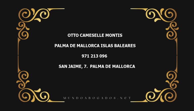 abogado Otto Cameselle Montis en la localidad de Palma de Mallorca