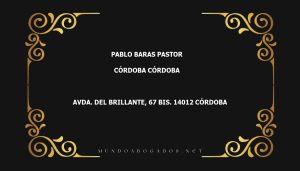 abogado Pablo Baras Pastor en la localidad de Córdoba