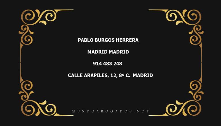 abogado Pablo Burgos Herrera en la localidad de Madrid