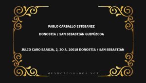 abogado Pablo Carballo Estebanez en la localidad de Donostia / San Sebastián