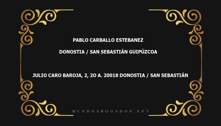 abogado Pablo Carballo Estebanez en la localidad de Donostia / San Sebastián