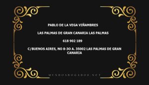 abogado Pablo De La Vega Viñambres en la localidad de Las Palmas de Gran Canaria