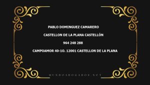 abogado Pablo Dominguez Camarero en la localidad de Castellon de la Plana