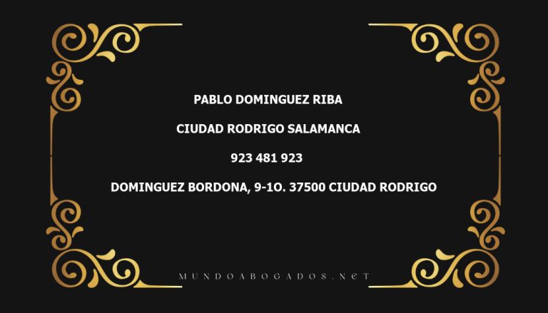 abogado Pablo Dominguez Riba en la localidad de Ciudad Rodrigo