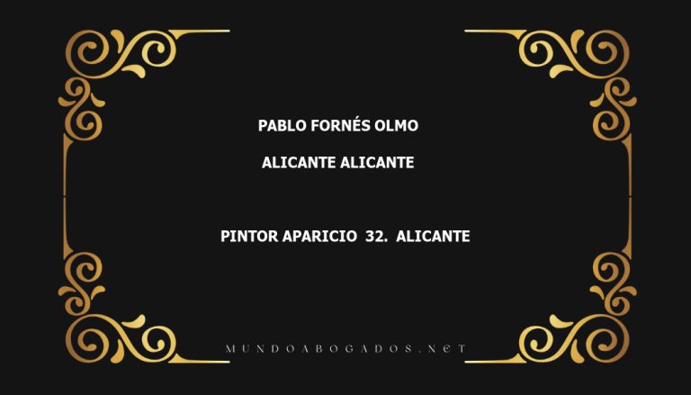 abogado Pablo Fornés Olmo en la localidad de Alicante