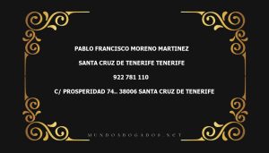 abogado Pablo Francisco Moreno Martinez en la localidad de Santa Cruz de Tenerife