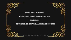 abogado Pablo Jerez Moraleda en la localidad de Villarrubia de los Ojos