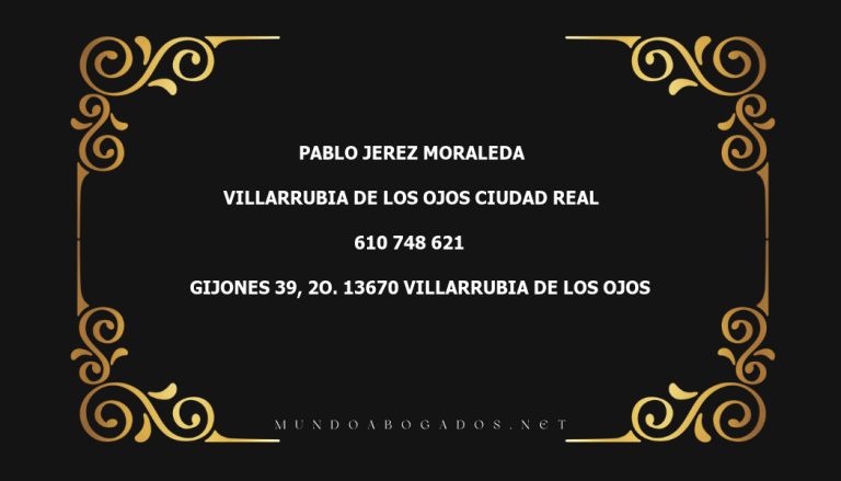 abogado Pablo Jerez Moraleda en la localidad de Villarrubia de los Ojos