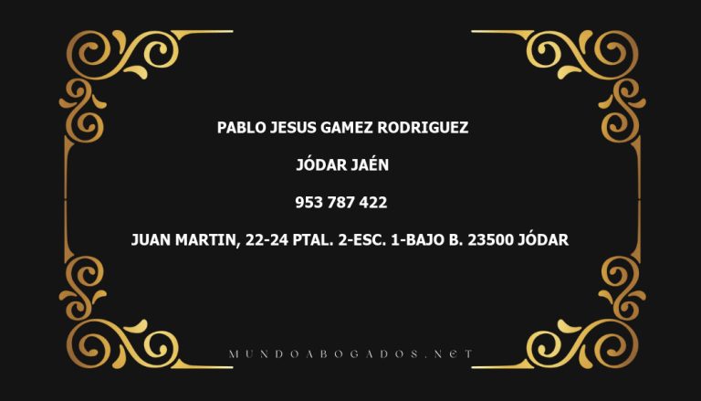 abogado Pablo Jesus Gamez Rodriguez en la localidad de Jódar