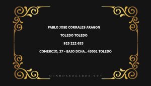 abogado Pablo Jose Corrales Aragon en la localidad de Toledo