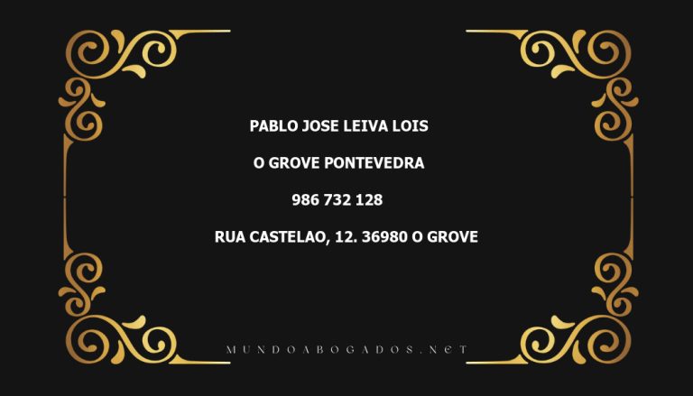 abogado Pablo Jose Leiva Lois en la localidad de O Grove