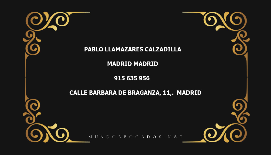 abogado Pablo Llamazares Calzadilla en la localidad de Madrid