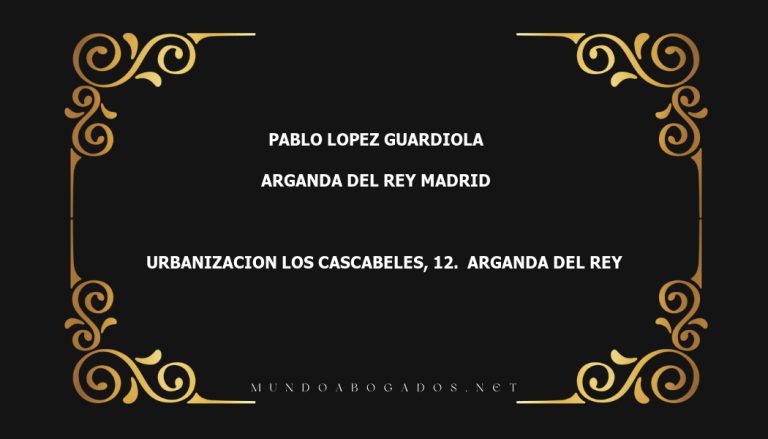 abogado Pablo Lopez Guardiola en la localidad de Arganda del Rey