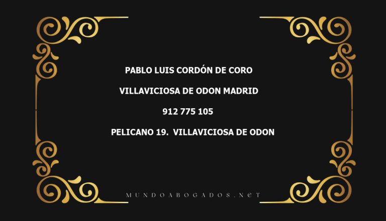 abogado Pablo Luis Cordón De Coro en la localidad de Villaviciosa de Odon