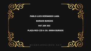 abogado Pablo-Luis Hernando Lara en la localidad de Burgos