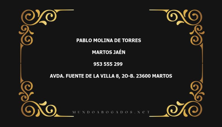 abogado Pablo Molina De Torres en la localidad de Martos