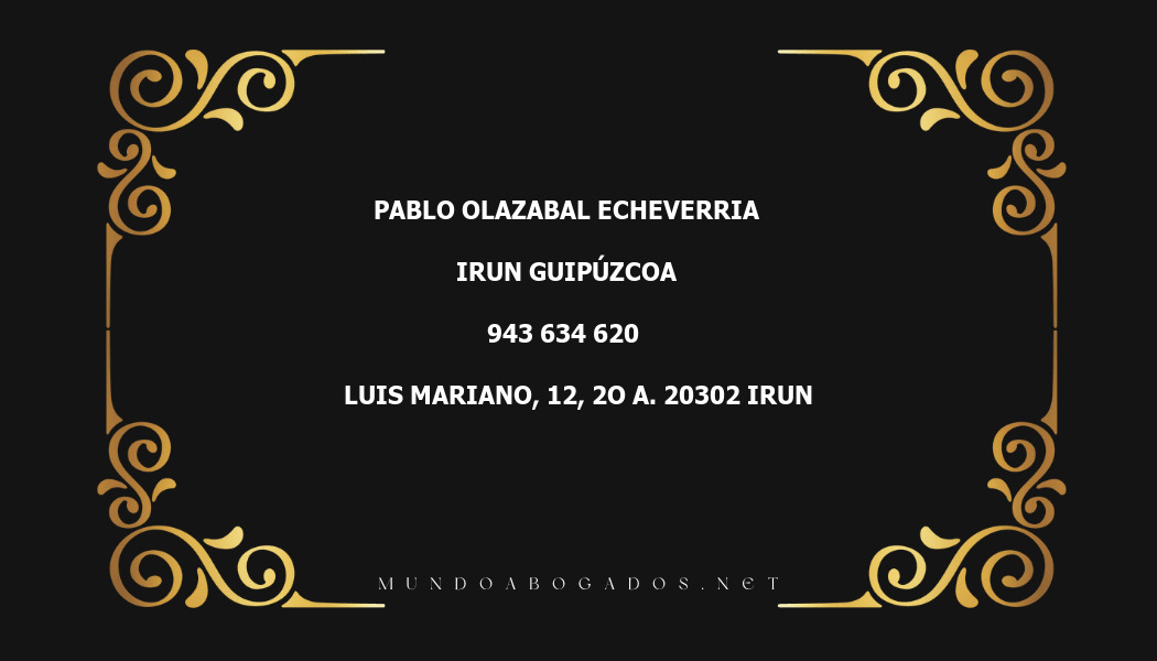 abogado Pablo Olazabal Echeverria en la localidad de Irun