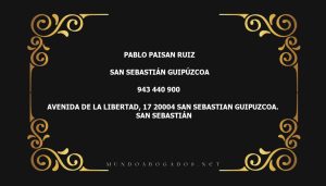 abogado Pablo Paisan Ruiz en la localidad de San Sebastián