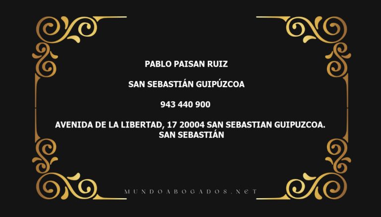 abogado Pablo Paisan Ruiz en la localidad de San Sebastián