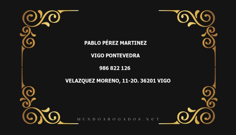 abogado Pablo Pérez Martinez en la localidad de Vigo