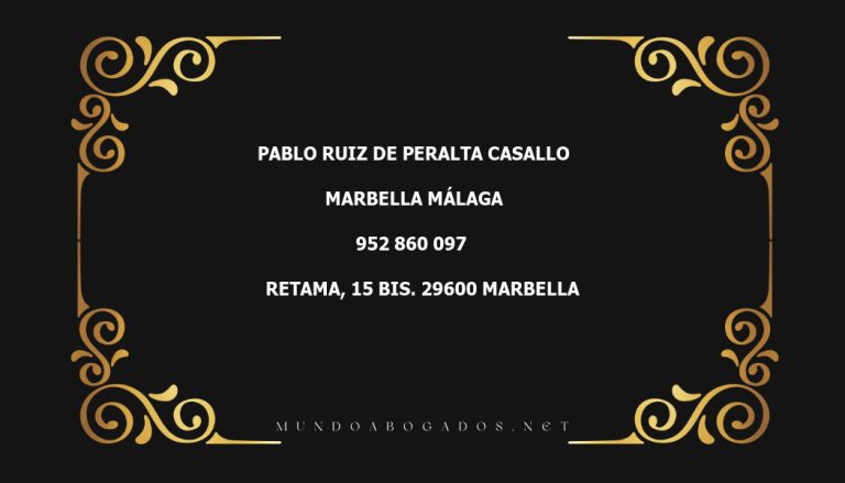 abogado Pablo Ruiz De Peralta Casallo en la localidad de Marbella