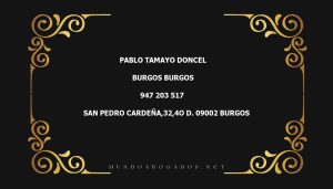 abogado Pablo Tamayo Doncel en la localidad de Burgos