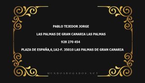 abogado Pablo Tejedor Jorge en la localidad de Las Palmas de Gran Canaria