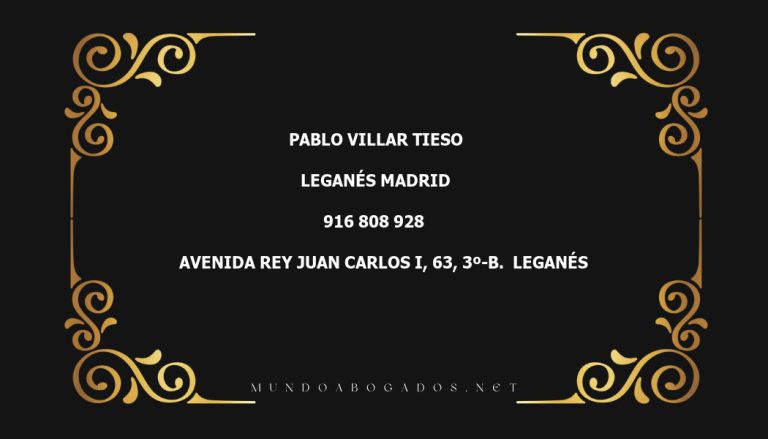 abogado Pablo Villar Tieso en la localidad de Leganés