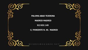 abogado Paloma Abad Tejerina en la localidad de Madrid