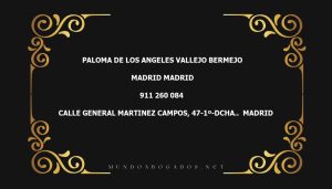 abogado Paloma De Los Angeles Vallejo Bermejo en la localidad de Madrid