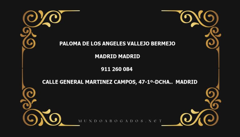 abogado Paloma De Los Angeles Vallejo Bermejo en la localidad de Madrid