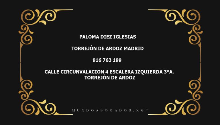 abogado Paloma Diez Iglesias en la localidad de Torrejón de Ardoz