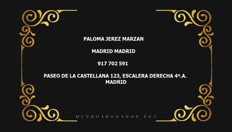 abogado Paloma Jerez Marzan en la localidad de Madrid