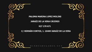 abogado Paloma Marina Lopez Molins en la localidad de Jaraíz de la Vera