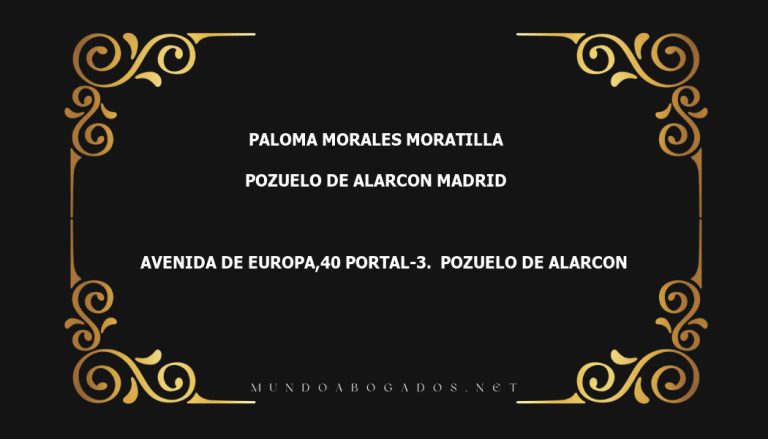 abogado Paloma Morales Moratilla en la localidad de Pozuelo de Alarcon