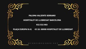 abogado Paloma Valiente Serrano en la localidad de Hospitalet de Llobregat