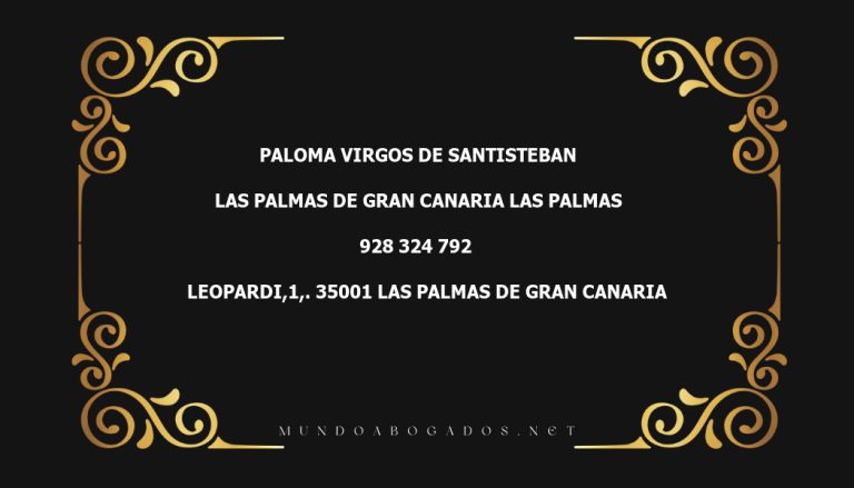 abogado Paloma Virgos De Santisteban en la localidad de Las Palmas de Gran Canaria