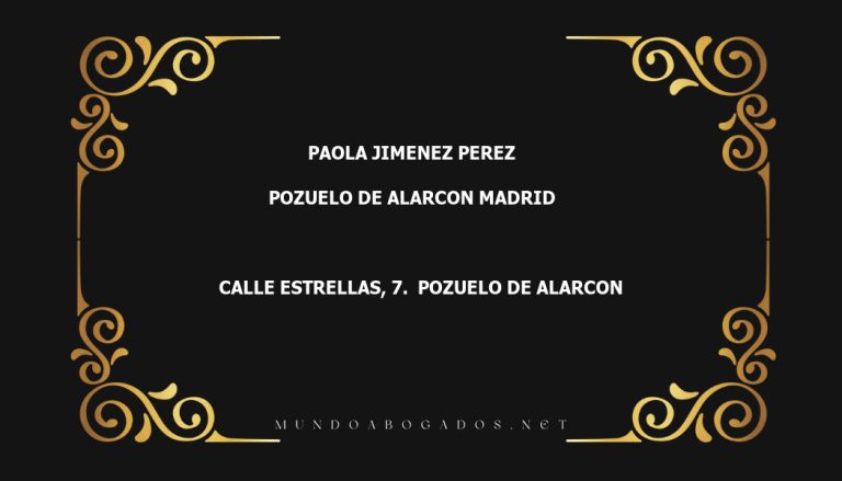 abogado Paola Jimenez Perez en la localidad de Pozuelo de Alarcon