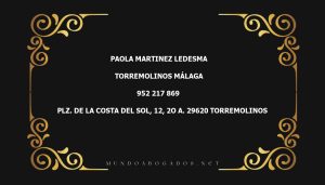 abogado Paola Martinez Ledesma en la localidad de Torremolinos