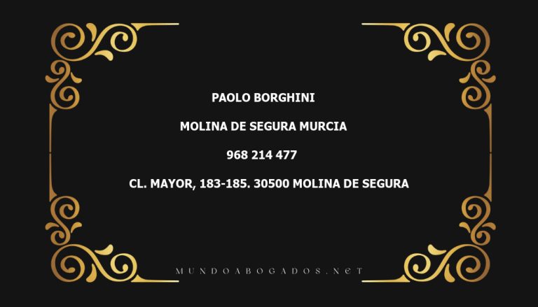 abogado Paolo Borghini en la localidad de Molina de Segura