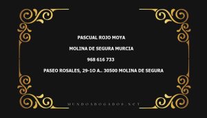 abogado Pascual Rojo Moya en la localidad de Molina de Segura