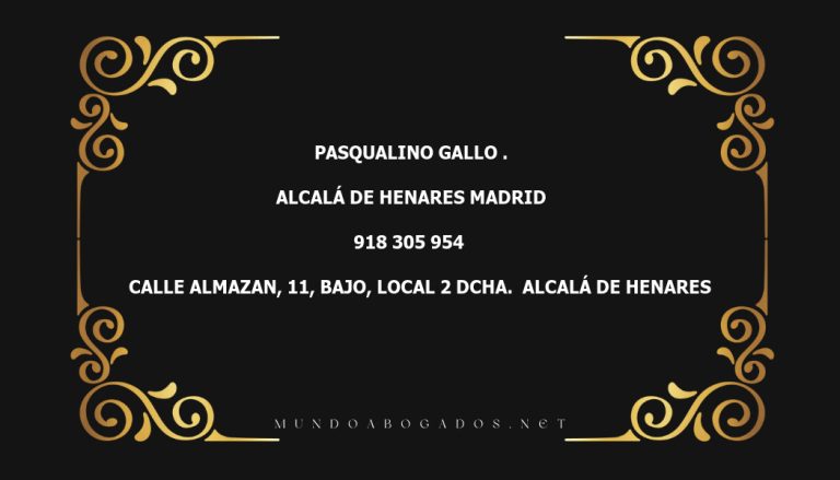 abogado Pasqualino Gallo . en la localidad de Alcalá de Henares