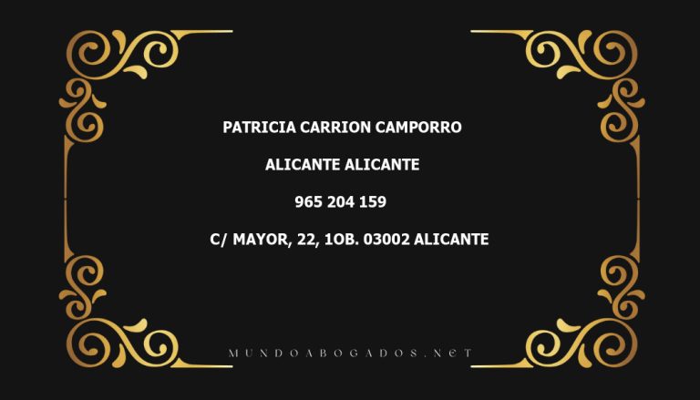 abogado Patricia Carrion Camporro en la localidad de Alicante