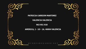 abogado Patricia Carrion Martinez en la localidad de Valencia