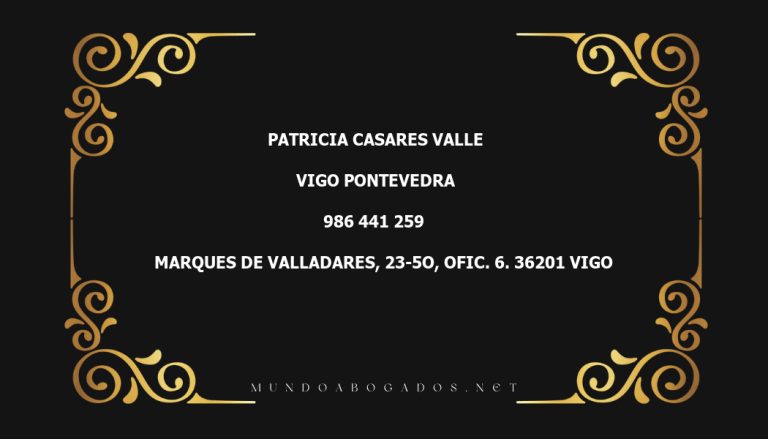 abogado Patricia Casares Valle en la localidad de Vigo