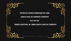 abogado Patricia Chinea Manrique De Lara en la localidad de Santa Cruz de Tenerife